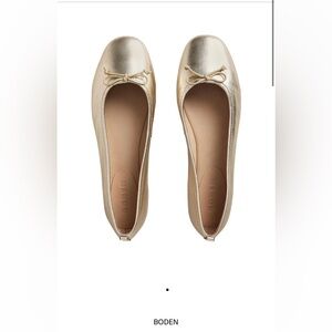 Boden Metallic Gold Loafers New